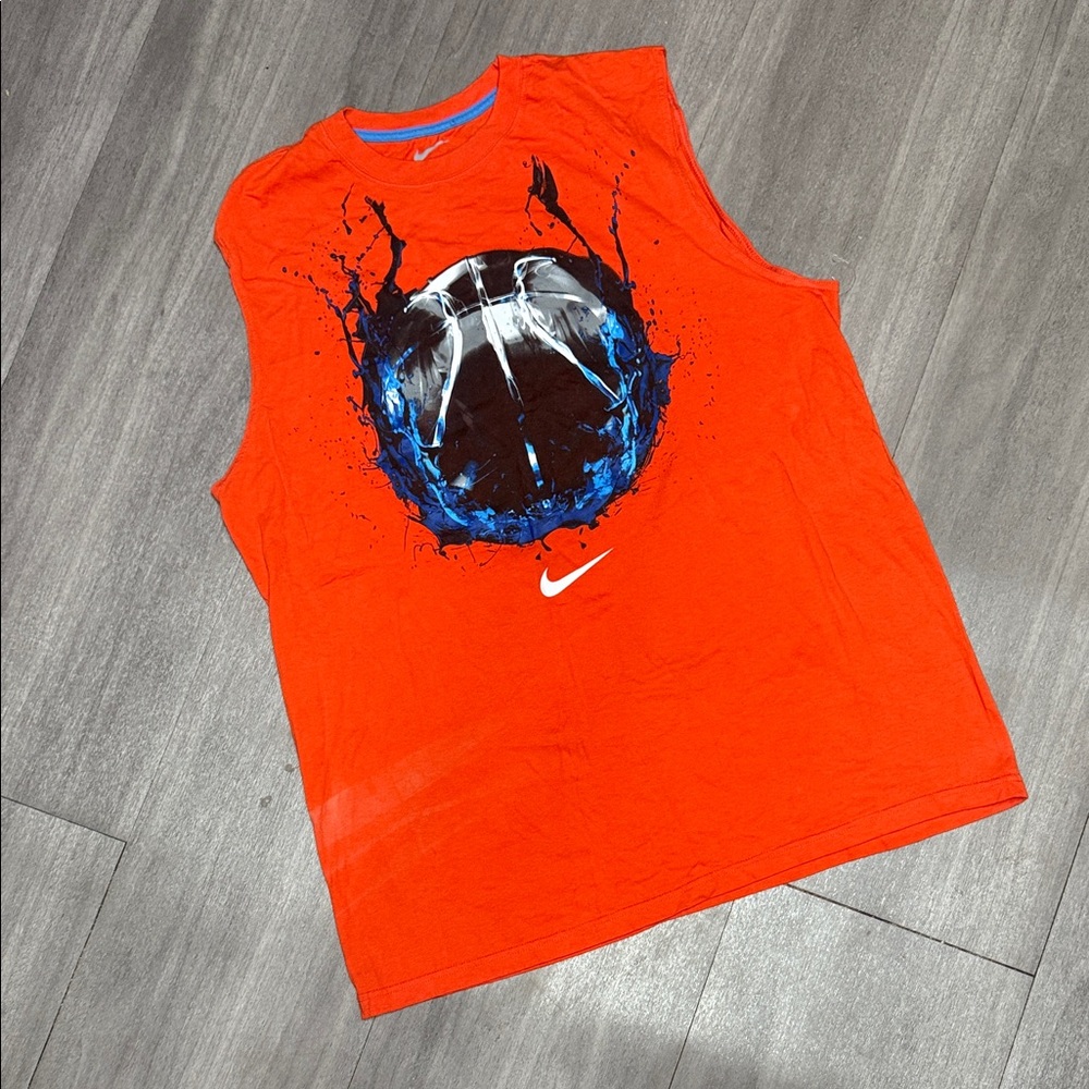 Nike Bright Orange Basketball Graphic Tank